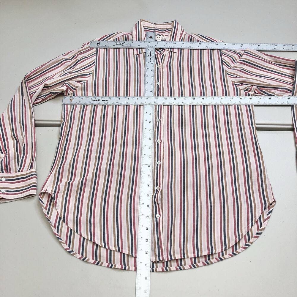 XIRENA Beau Striped Pink Blue 100% Cotton Button Down Shirt Women’s Size XS - Picture 3 of 9